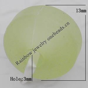 Matte Acrylic Beads, Flat Round 13x13x10mm Hole:3mm, Sold by Bag