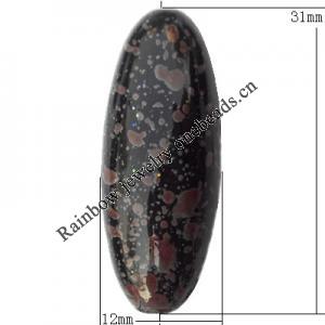 Spray-Painted Acrylic Beads, Oval 31x12mm Hole:2mm, Sold by bag