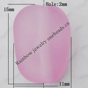 Matte Acrylic Beads, 11x15mm Hole:2mm, Sold by Bag