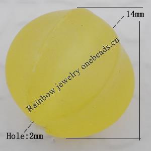 Matte Acrylic Beads, Edge Round 14mm Hole:2mm, Sold by Bag