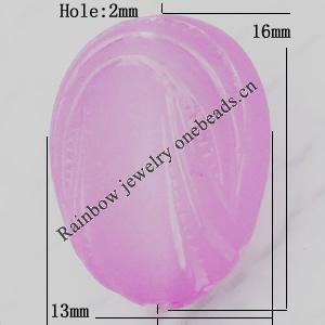 Matte Acrylic Beads, 13x16mm Hole:2mm, Sold by Bag