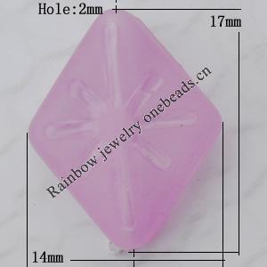 Matte Acrylic Beads, Diamond 14x17mm Hole:2mm, Sold by Bag