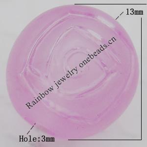 Matte Acrylic Beads, Round 13mm Hole:3mm, Sold by Bag