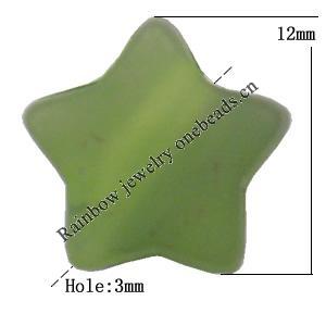 Matte Acrylic Beads, Star 12x12x7mm Hole:3mm, Sold by Bag