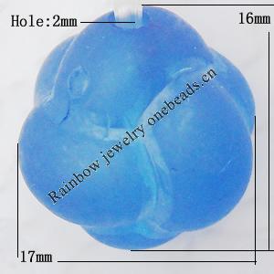 Matte Acrylic Beads, 17x16mm Hole:2mm, Sold by Bag