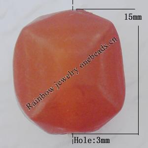 Matte Acrylic Beads, Polyhedron 15mm Hole:3mm, Sold by Bag