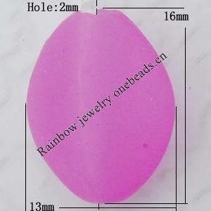 Matte Acrylic Beads, Edge Oval 13x16mm Hole:2mm, Sold by Bag