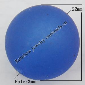 Matte Acrylic Beads, Round 22mm Hole:3mm, Sold by Bag