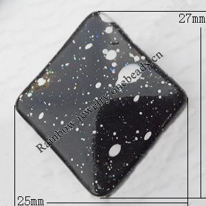  Spray-Painted Acrylic Beads, Twist Diamond 25x27mm Hole:2mm, Sold by bag