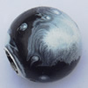  Spray-Painted Acrylic Beads, Round 14mm Hole:3mm, Sold by bag