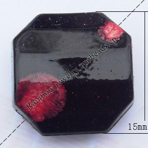  Spray-Painted Acrylic Beads, Twist Faceted Polygon 15x7mm Hole:2mm, Sold by bag