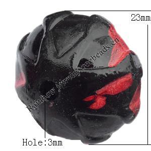  Spray-Painted Acrylic Beads, Flat Round 19x23mm Hole:3mm, Sold by bag
