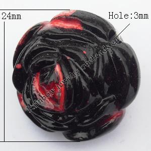  Spray-Painted Acrylic Beads, Flower 24x22mm Hole:3mm, Sold by bag