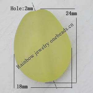 Matte Acrylic Beads, Flat Teardrop 18x24mm Hole:2mm, Sold by Bag