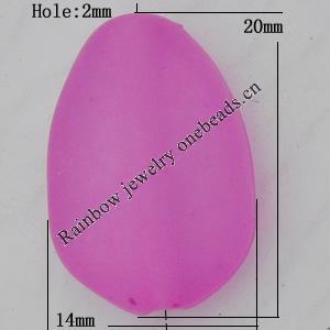 Matte Acrylic Beads, Flat Teardrop 14x20mm Hole:2mm, Sold by Bag