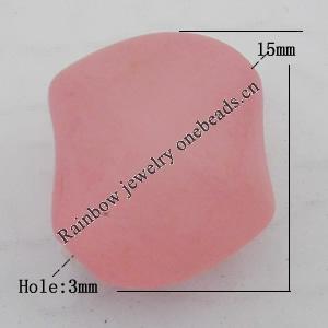 Matte Acrylic Beads, 15x15mm Hole:3mm, Sold by Bag