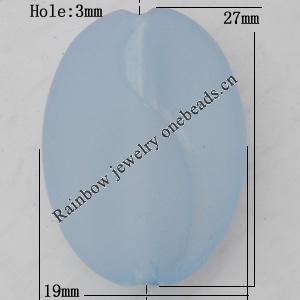 Matte Acrylic Beads, Fluted Flat Oval 19x27mm Hole:3mm, Sold by Bag