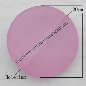 Matte Acrylic Beads, Flat Round 20x20x8mm Hole:2mm, Sold by Bag