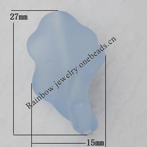 Matte Acrylic Beads, Twist Leaf 15x27mm Hole:2mm, Sold by Bag