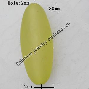 Matte Acrylic Beads, Oval 12x30mm Hole:2mm, Sold by Bag