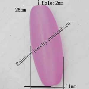 Matte Acrylic Beads, Edge Tube 11x28mm Hole:2mm, Sold by Bag
