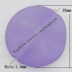 Matte Acrylic Beads, Flat Round 25x25x7mm Hole:1.5mm, Sold by Bag