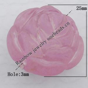 Matte Acrylic Beads, Flower 25x21mm Hole:3mm, Sold by Bag