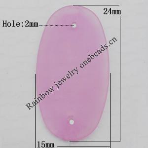 Matte Acrylic Beads, Flat Oval 24x55mm Hole:2mm, Sold by Bag