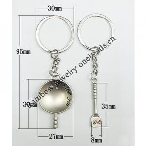 Zinc Alloy keyring Jewelry Chains, 30x95mm, Sold by Group
