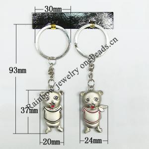 Zinc Alloy keyring Jewelry Chains, 30x93mm, Sold by Group