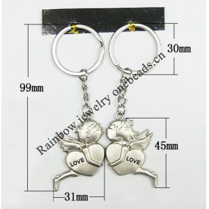 Zinc Alloy keyring Jewelry Chains, 99x31mm, Sold by Group