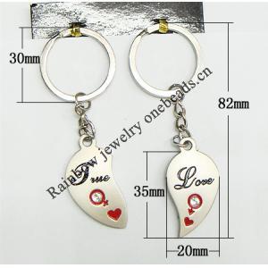 Zinc Alloy keyring Jewelry Chains, 82x30mm, Sold by Group