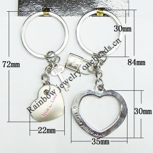 Zinc Alloy keyring Jewelry Chains, 72x35mm, Sold by Group