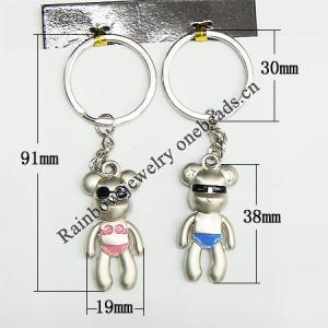 Zinc Alloy keyring Jewelry Chains, 30x91mm, Sold by Group