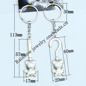 Zinc Alloy keyring Jewelry Chains, 30x113mm, Sold by Group