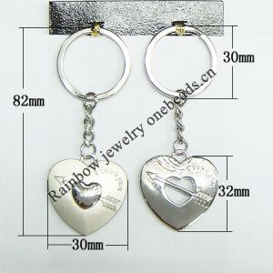 Zinc Alloy keyring Jewelry Chains, 30x82mm, Sold by Group
