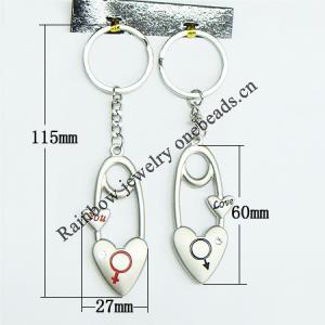 Zinc Alloy keyring Jewelry Chains, 30x115mm, Sold by Group