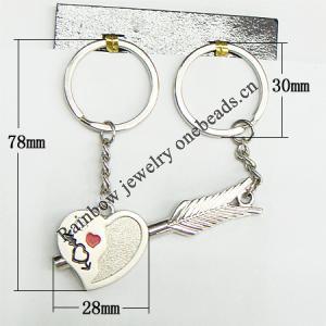 Zinc Alloy keyring Jewelry Chains, 30x78mm, Sold by Group