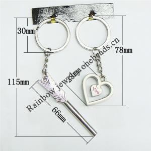 Zinc Alloy keyring Jewelry Chains, 30x115mm, Sold by Group