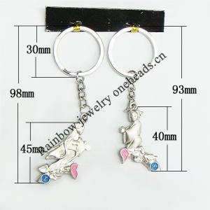 Zinc Alloy keyring Jewelry Chains, 30x98mm, Sold by Group