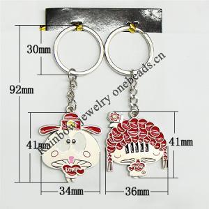 Zinc Alloy keyring Jewelry Chains, 92x36mm, Sold by Group