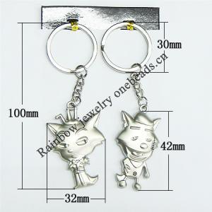 Zinc Alloy keyring Jewelry Chains, 100x30mm, Sold by Group