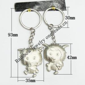 Zinc Alloy keyring Jewelry Chains, 93x35mm, Sold by Group