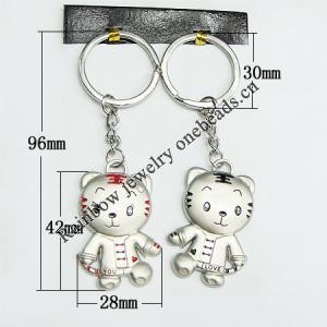 Zinc Alloy keyring Jewelry Chains, 30x96mm, Sold by Group