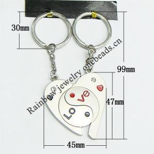 Zinc Alloy keyring Jewelry Chains, 30x99mm, Sold by Group