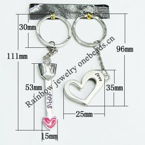Zinc Alloy keyring Jewelry Chains, 30x111mm, Sold by Group