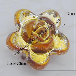 Acrylic Beads Jewelry finding, Flower 15x8mm Hole:3mm, Sold by Bag