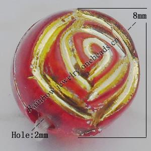 Acrylic Beads Jewelry finding, Round 8mm Hole:2mm, Sold by Bag