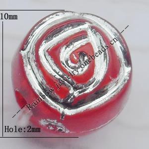 Acrylic Beads Jewelry finding, Round 10mm Hole:2mm, Sold by Bag