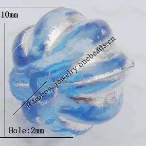 Acrylic Beads Jewelry finding, Edge Flat Round 10x10x8mm Hole:2mm, Sold by Bag